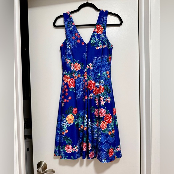 Kensie Floral Blue Sleeveless Dress - Picture 1 of 5